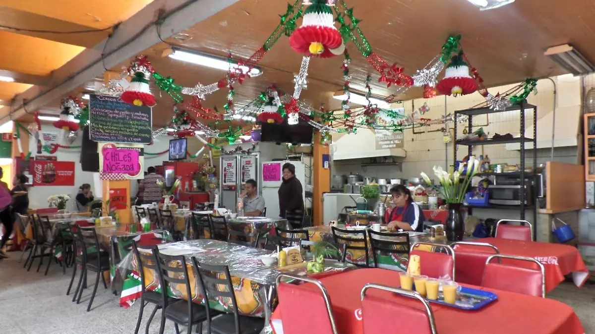 Fonda de comida en el Mercado de Medellin