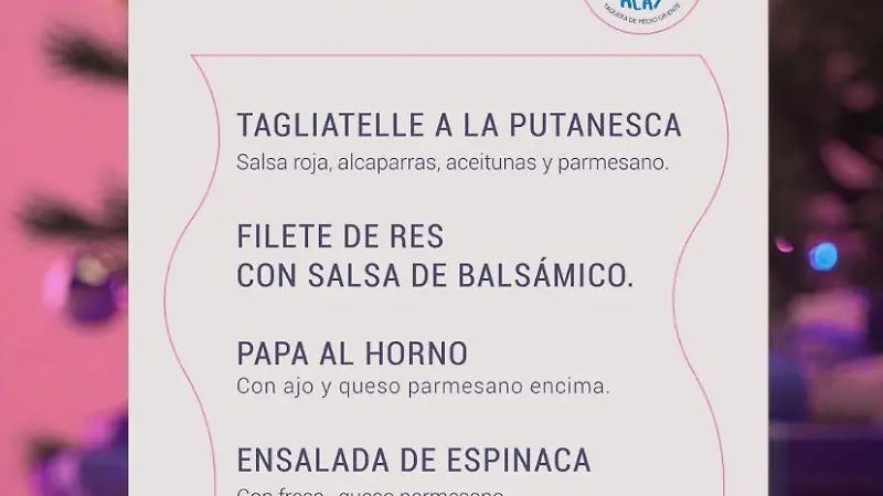 Alay Alay menú navideño 1