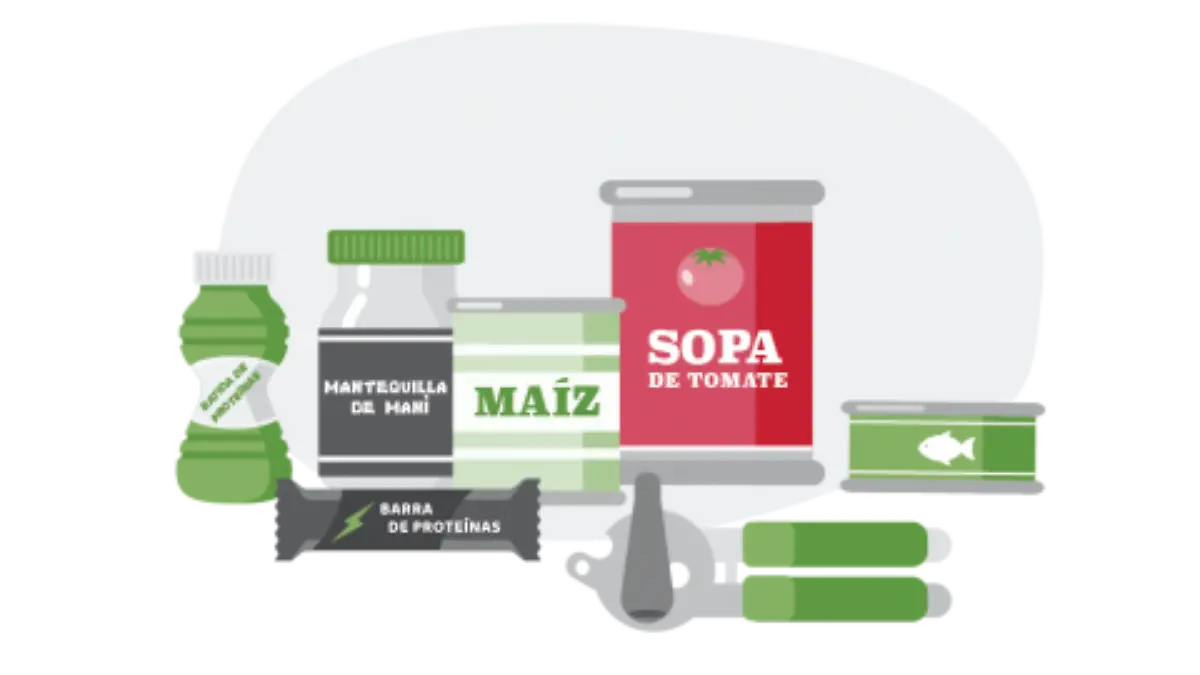 illustration featured food cans spanish
