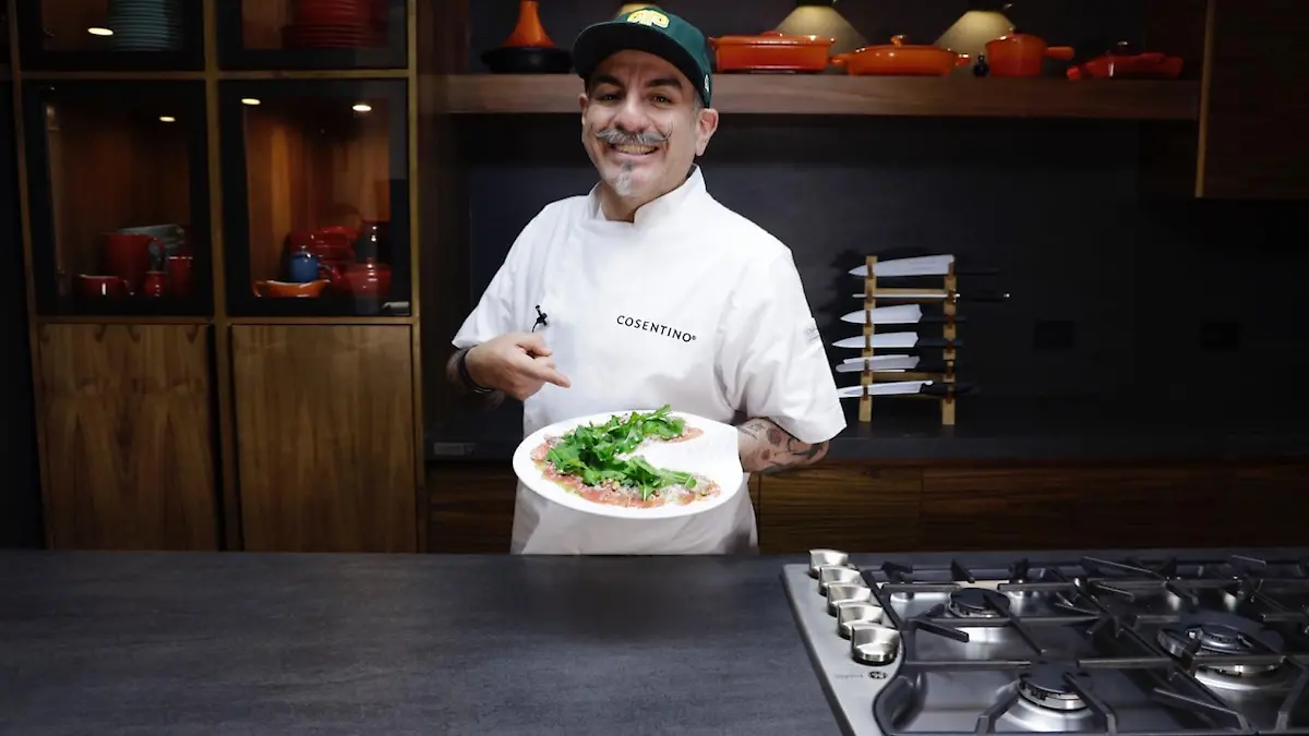 Chef Aquiles Chávez Cosentino Carpaccio de res 01