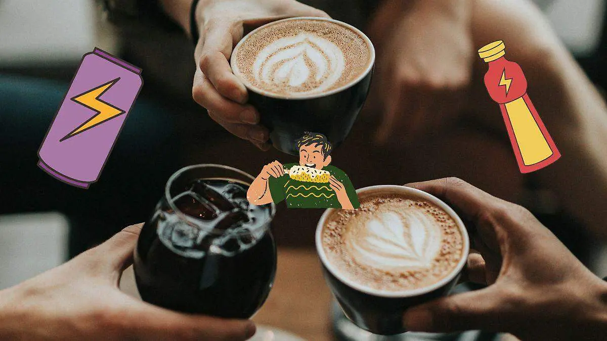 Café, alcohol y bebidas energéticas