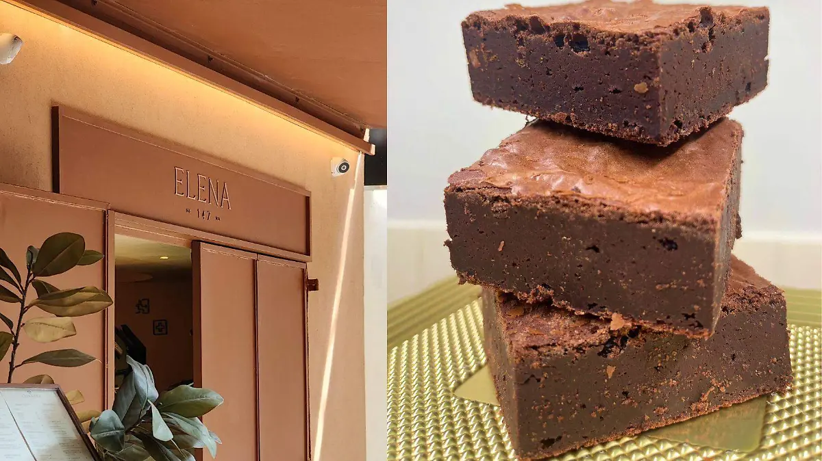 Elena 147 ofrece brownies caseros, densos y equilibrados, ideales para acompañar con café o té en su cálido espacio de la Condesa.