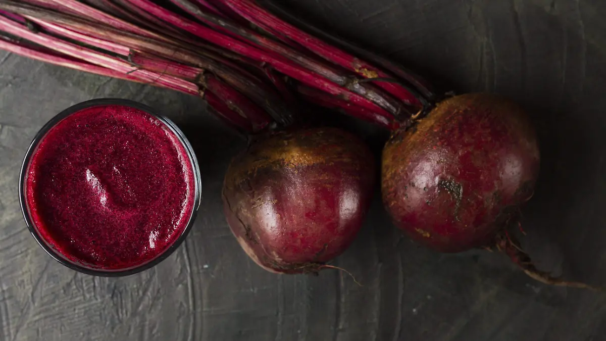 flat-lay-beets-with-beet-juice-glass