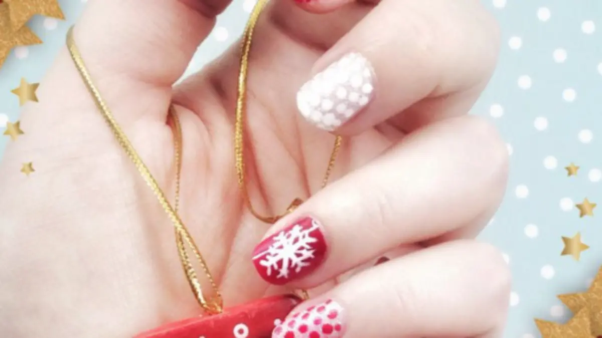 uñas copos de nieve