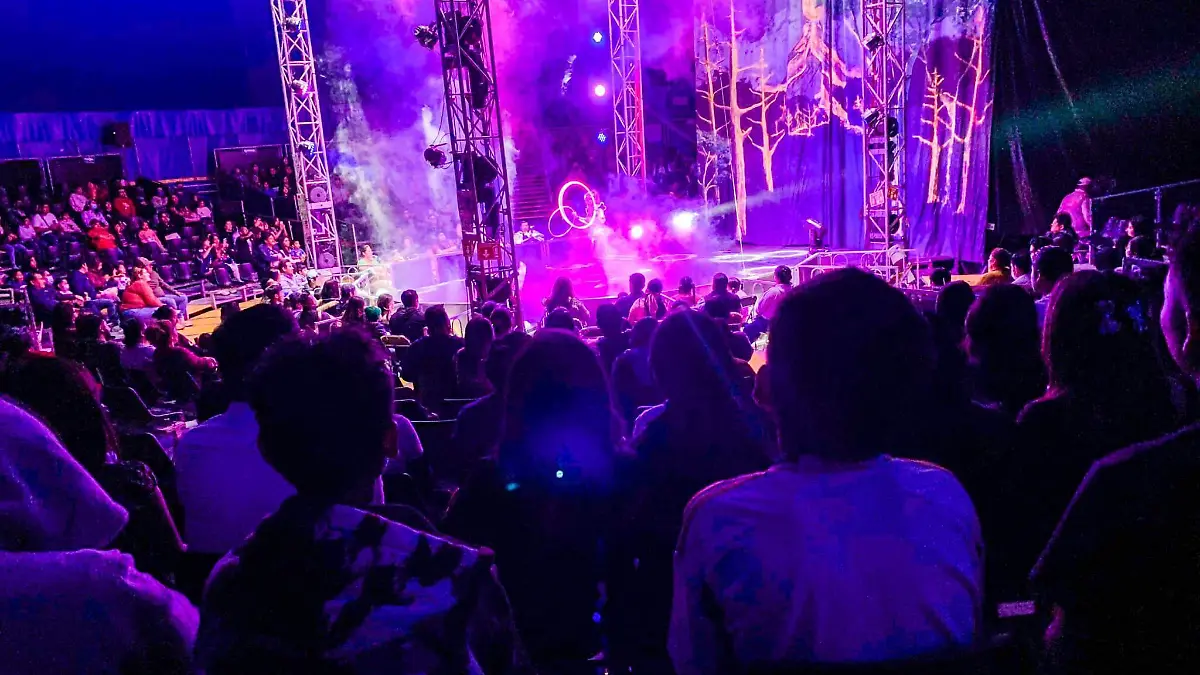 personas mirando show de circo