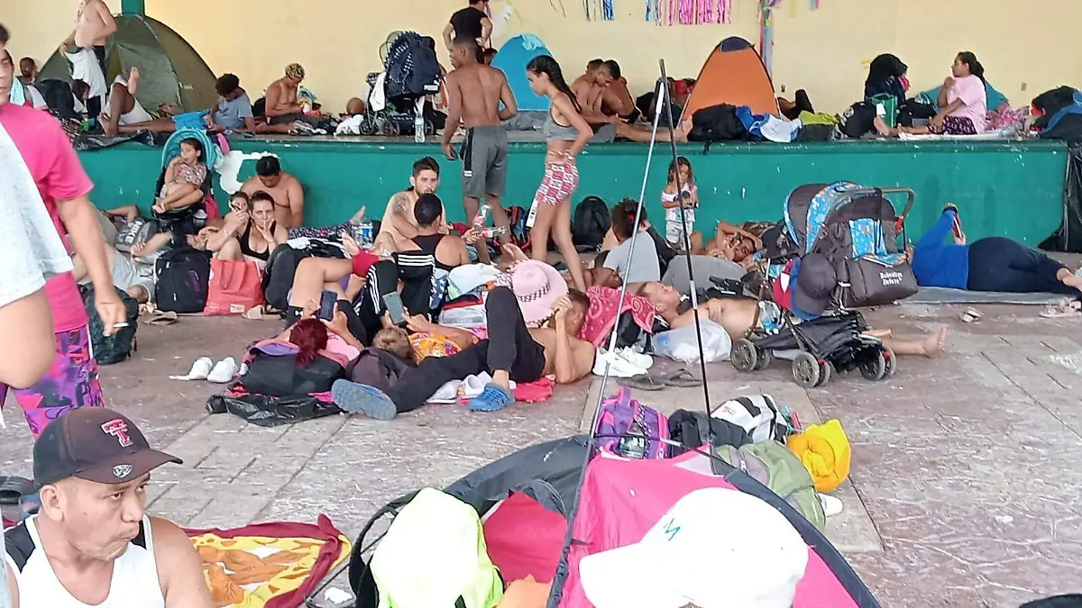 migrantes descansando