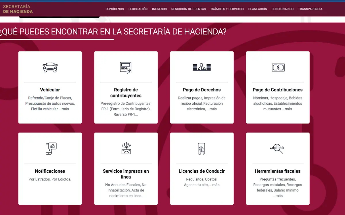 Plataforma de Secretaría de Hacienda