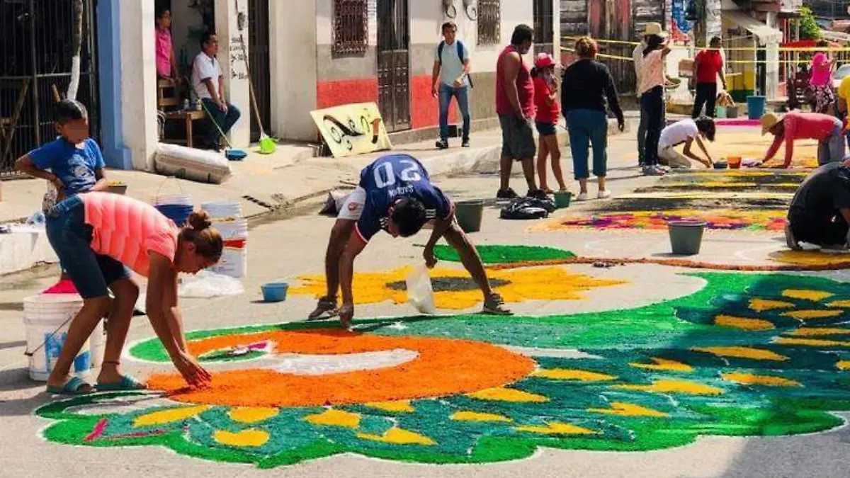 alfombras, Candelaria Tuxtla Chico
