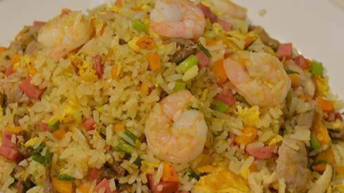 Platillo de arroz con camaron
