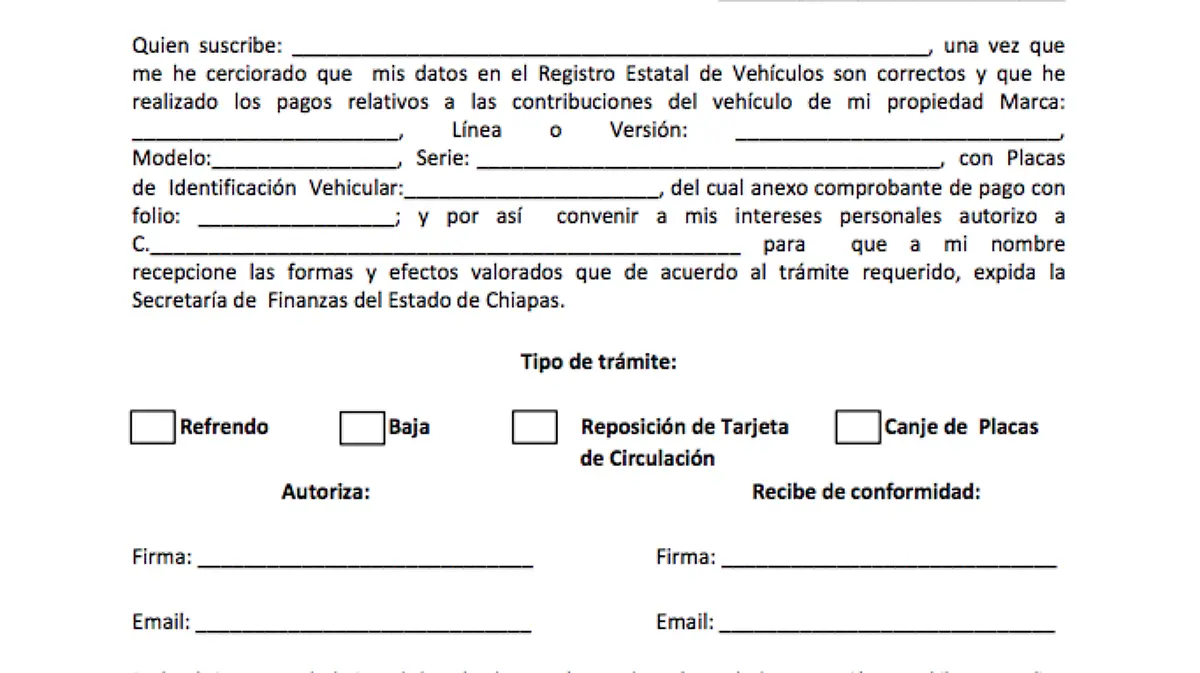 formato canje de placas