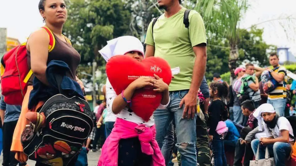 Niños en caravanas migrantes