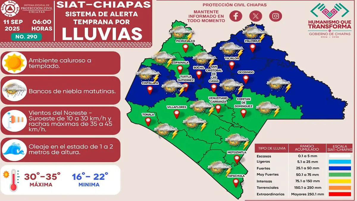 Lluvias en Chiapas