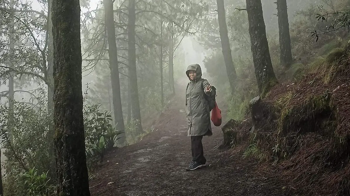 Montañista en Volcán Tacaná