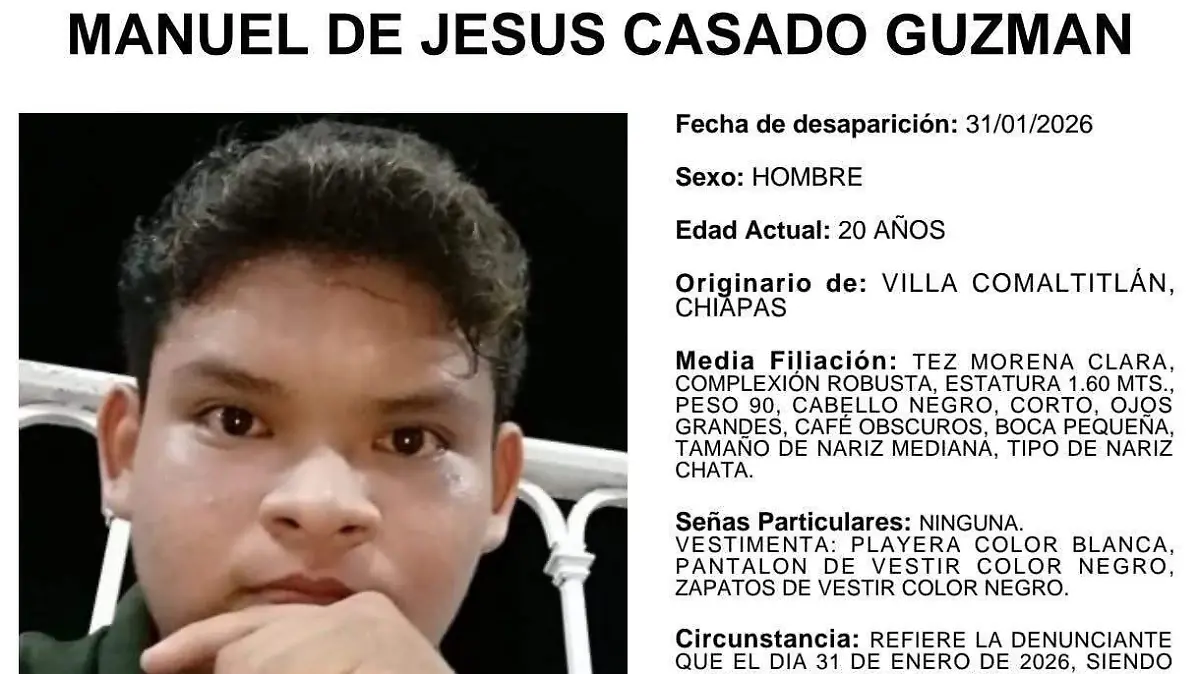 Desaparecido en Tapachula 