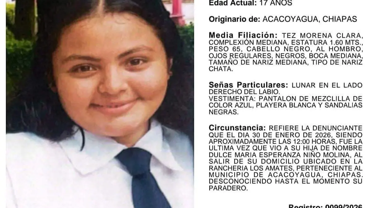 Desaparecida en Acacoyagua