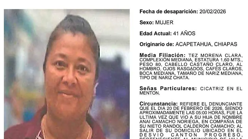 Anahí iba acompañada y ya no se supo más de ella