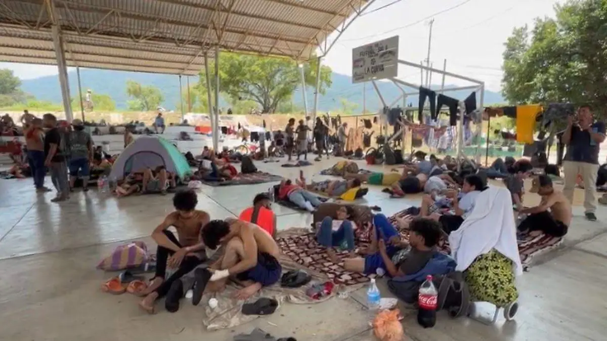 Caravana migrante en Huixtla0
