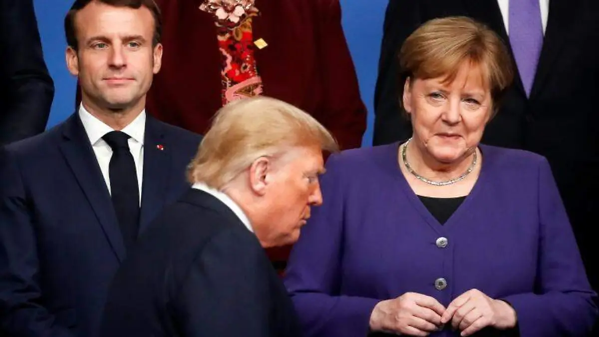 Angela Merkel, Donald Trump y Emmanuel Macron