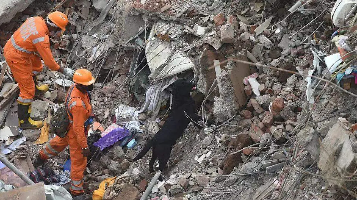 Derumbe edificio India - AFP