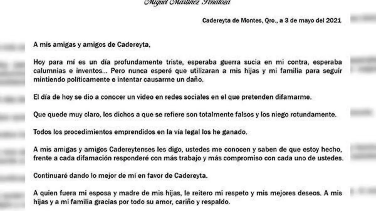 comunicado miguel martínez