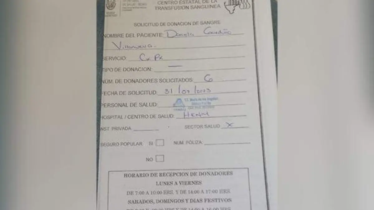 Donación de sangre