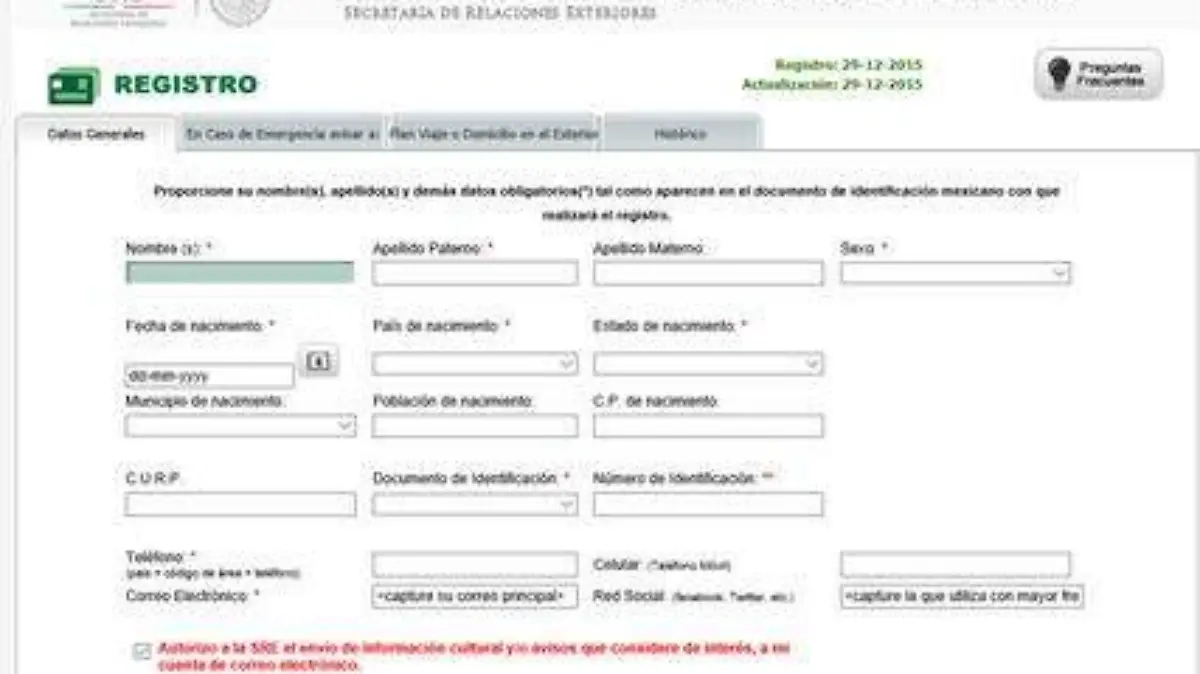 Foto 2 antes de salir del país, te debes dar de alta en el Sistema de Registro para Mexicanos en el Exterior.