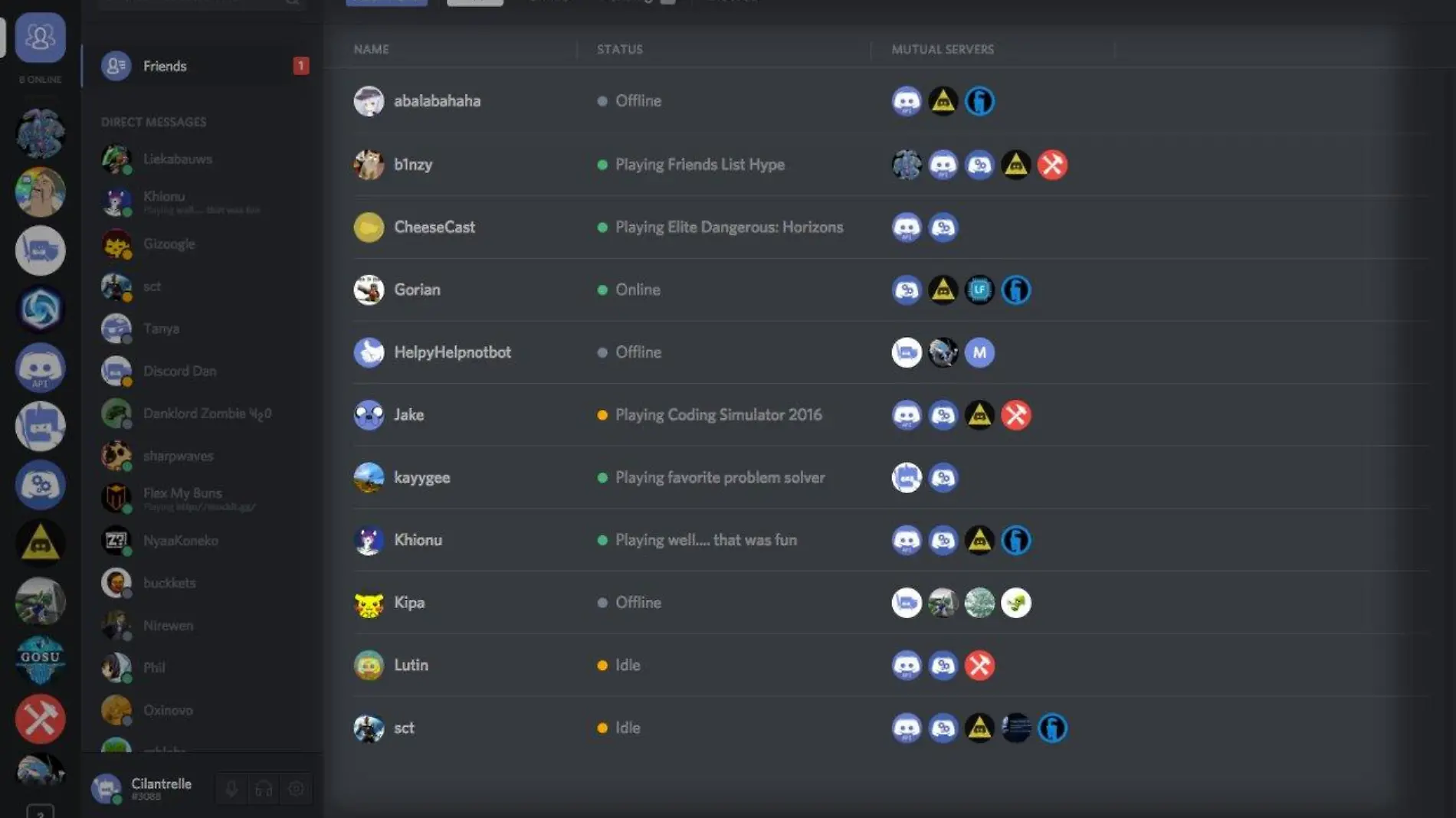 Pantalla Discord