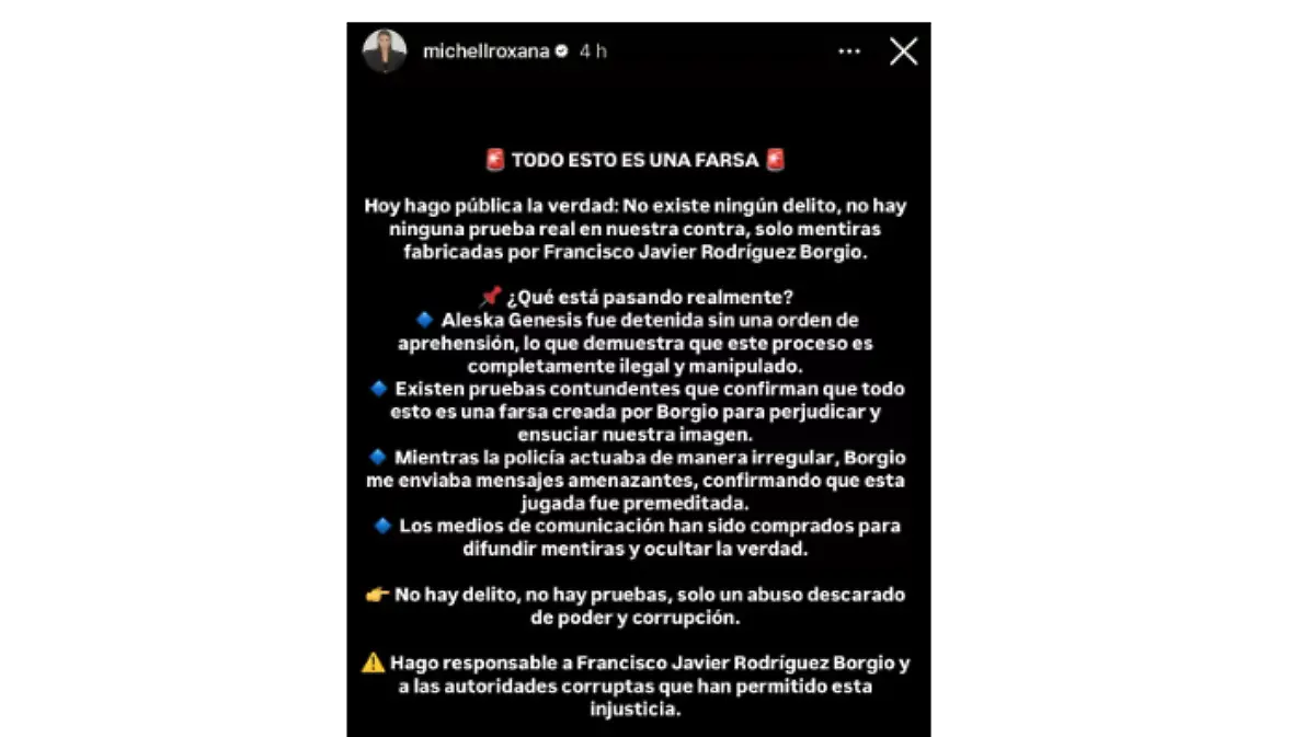comunicado michell roxana