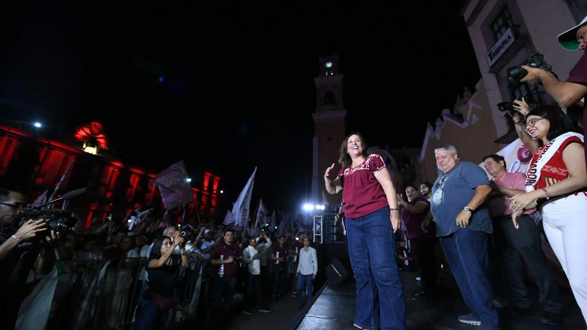 La candidata a la gubernatura del estado por la coalición “Sigamos haciendo historia en Veracruz”, Rocío Nahle García