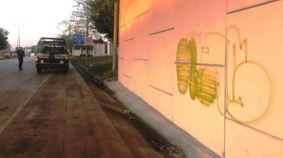 Educadora y alumno hacen grafitti en Coatepec