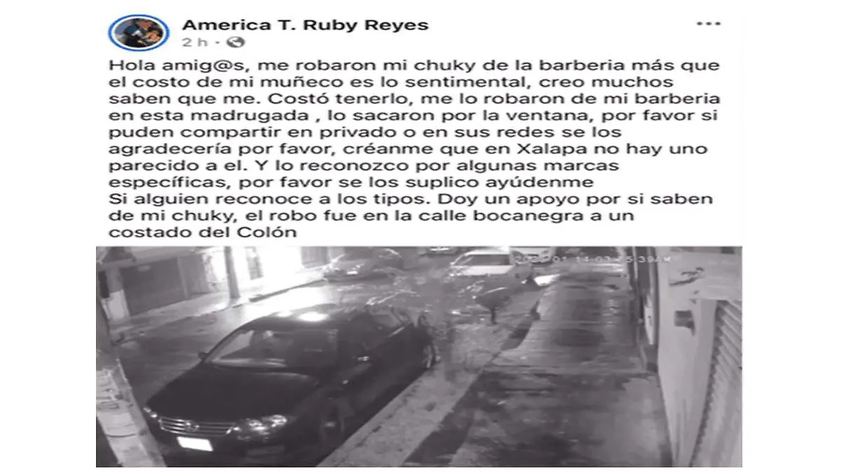 Recuperan muñeco Chucky que fue robado de barbería en Xalapa