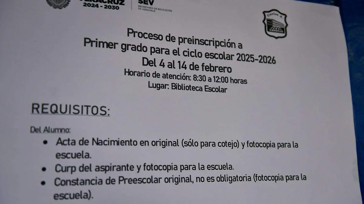 Proceso de preinscripción en escuelas de Xalapa