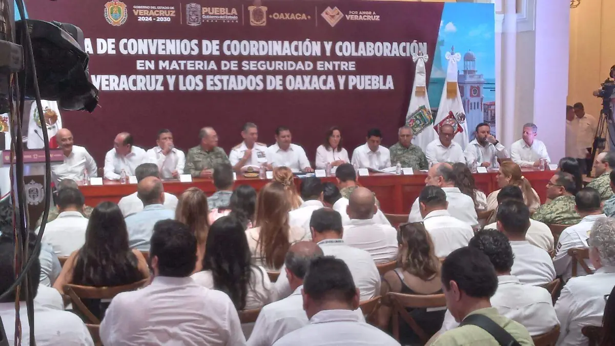 Autoridades de Veracruz, Oaxaca y Puebla se reúnen para firma de convenio en materia de seguridad