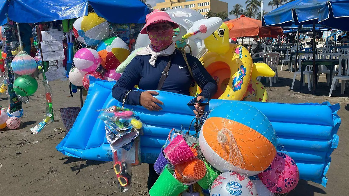 Vendedora de artículos de playa