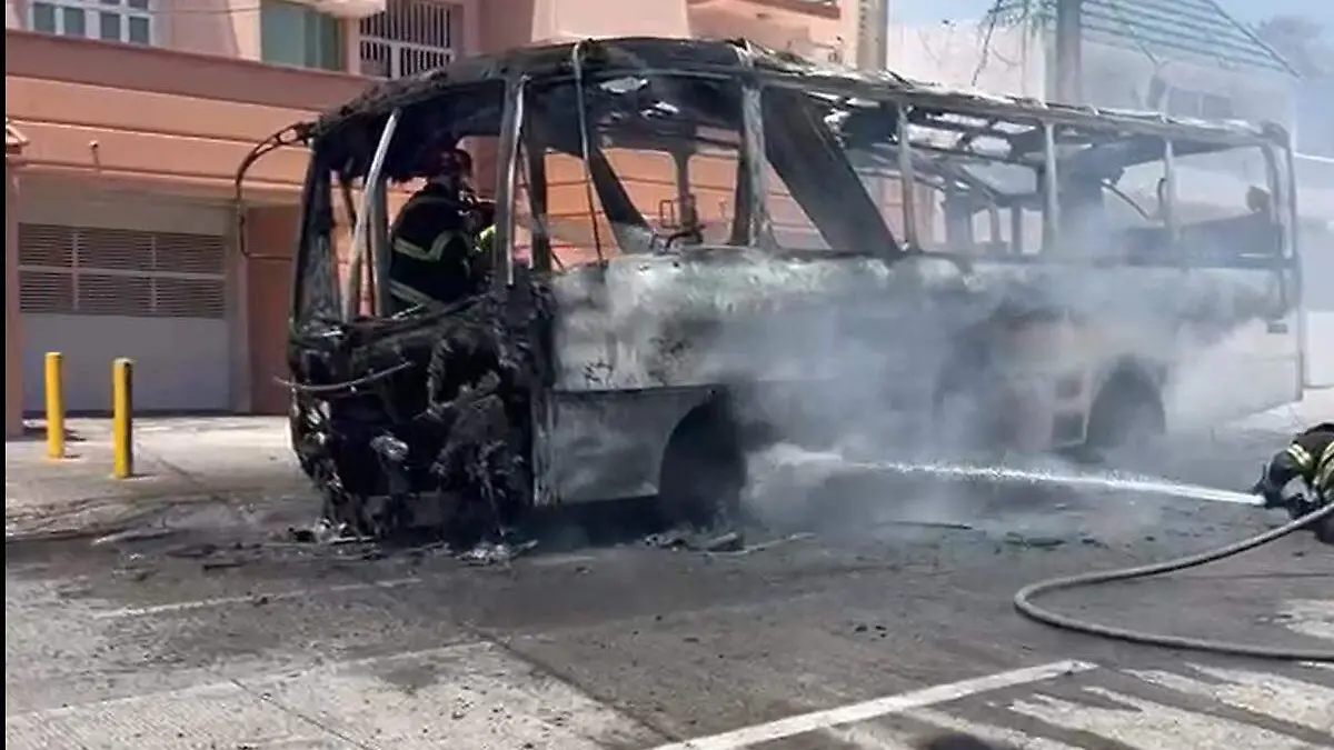 Incendio de autobús en Veracruz