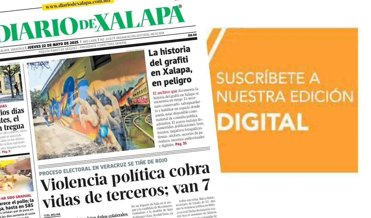 Portada Diario de Xalapa Jueves, 22 de mayo