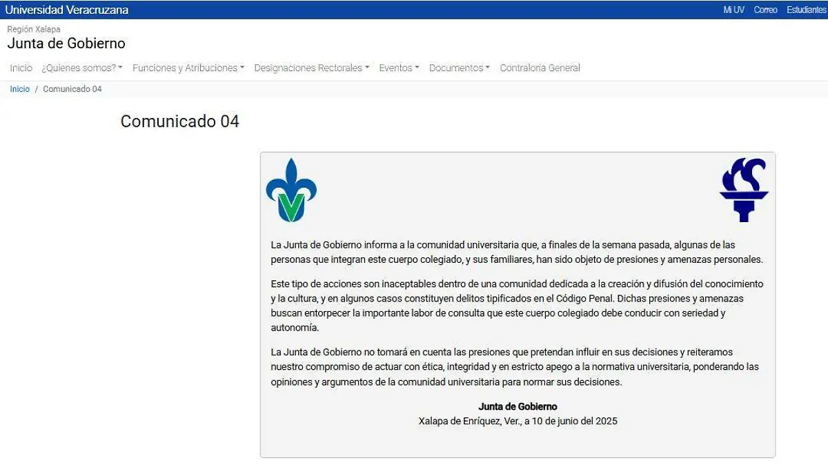 Junta de Gobierno UV 04