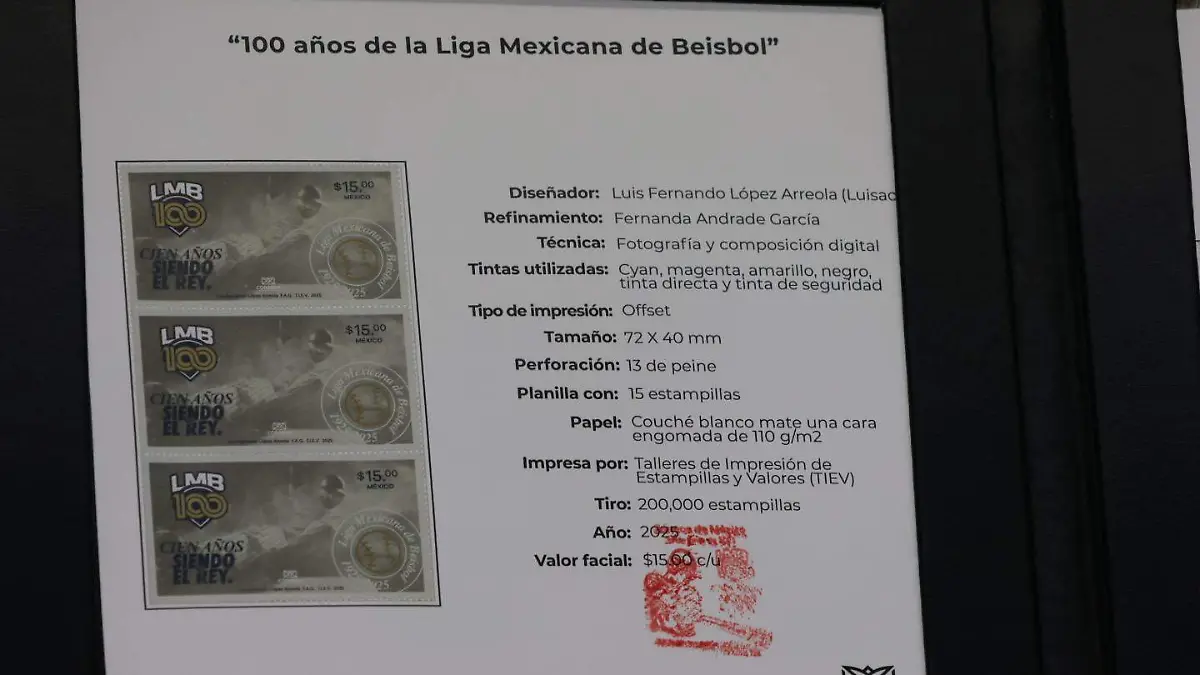 Cancelación timbre postal 100 años de la liga mexicana de beisbol
