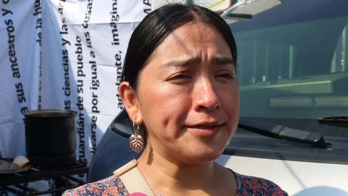 Manifestación de mazatecos en las instalaciones del poder judicial de la federación