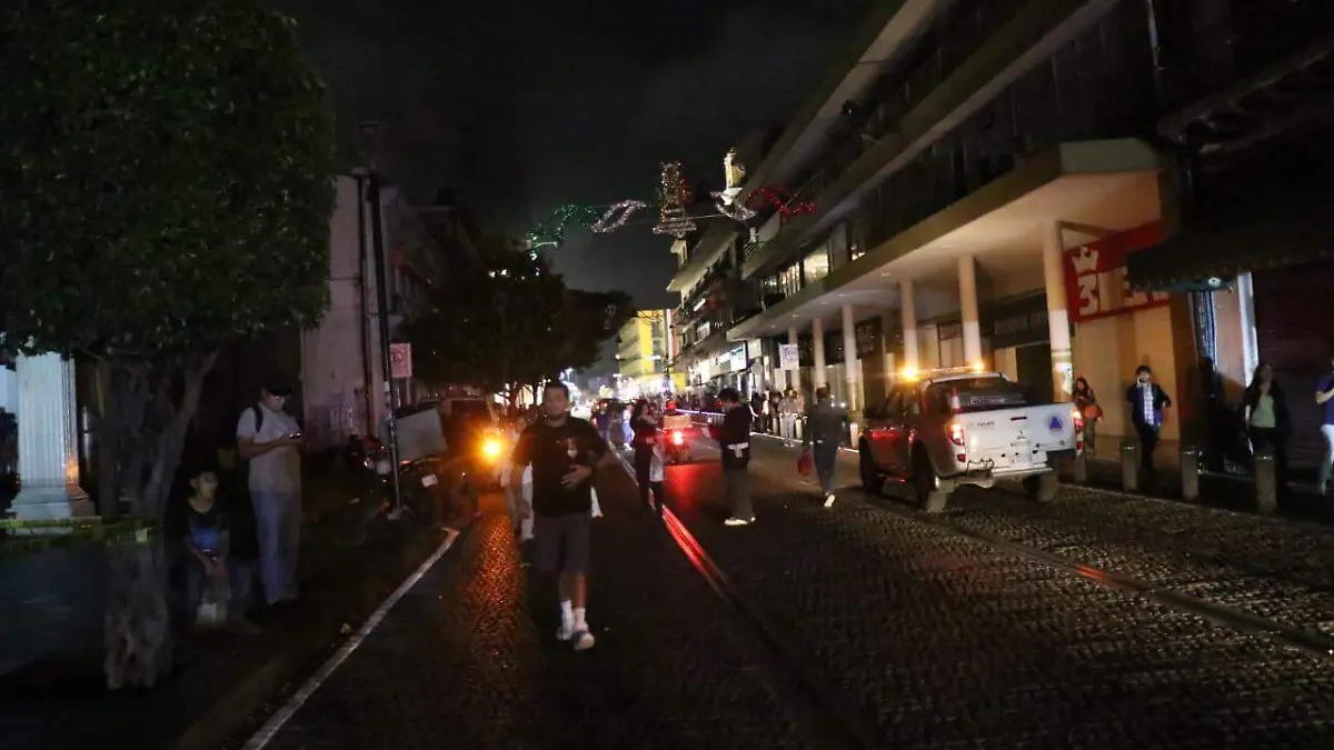 Apagón en Centro Histórico de Xalapa 
