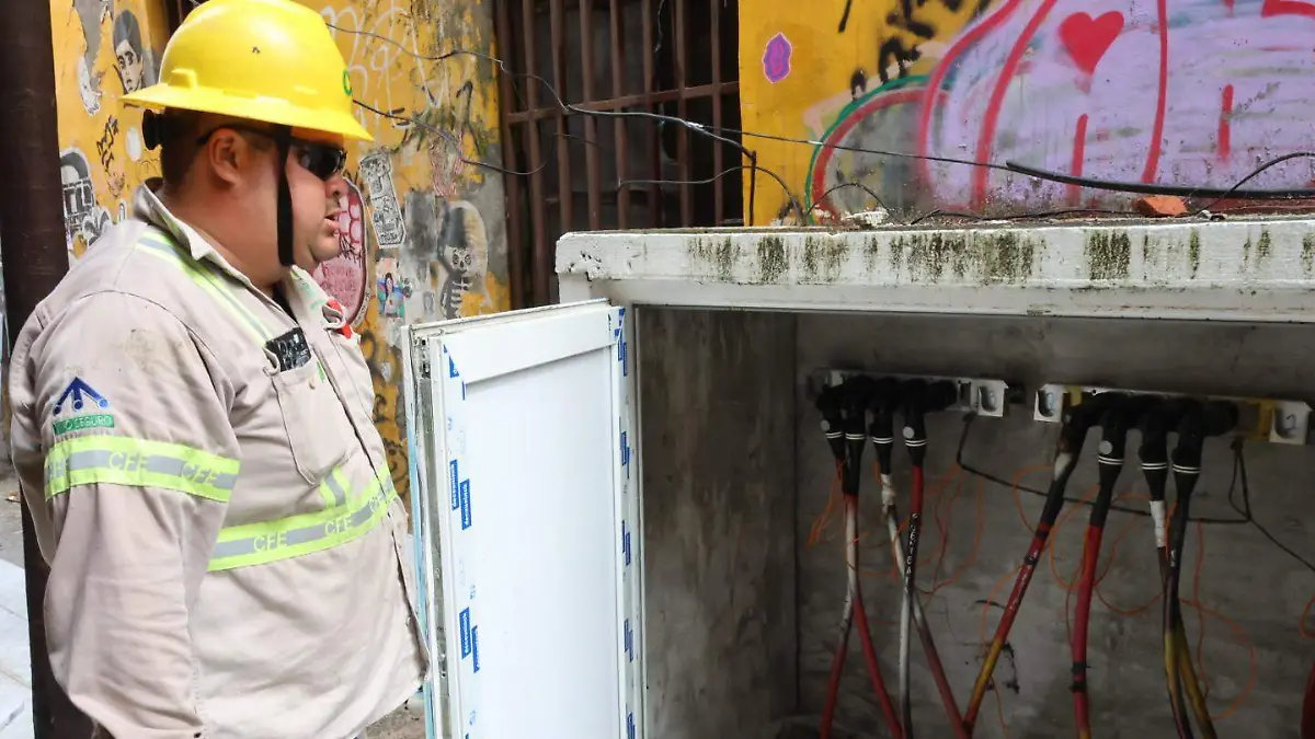 Apagon en centro histórico de Veracruz 