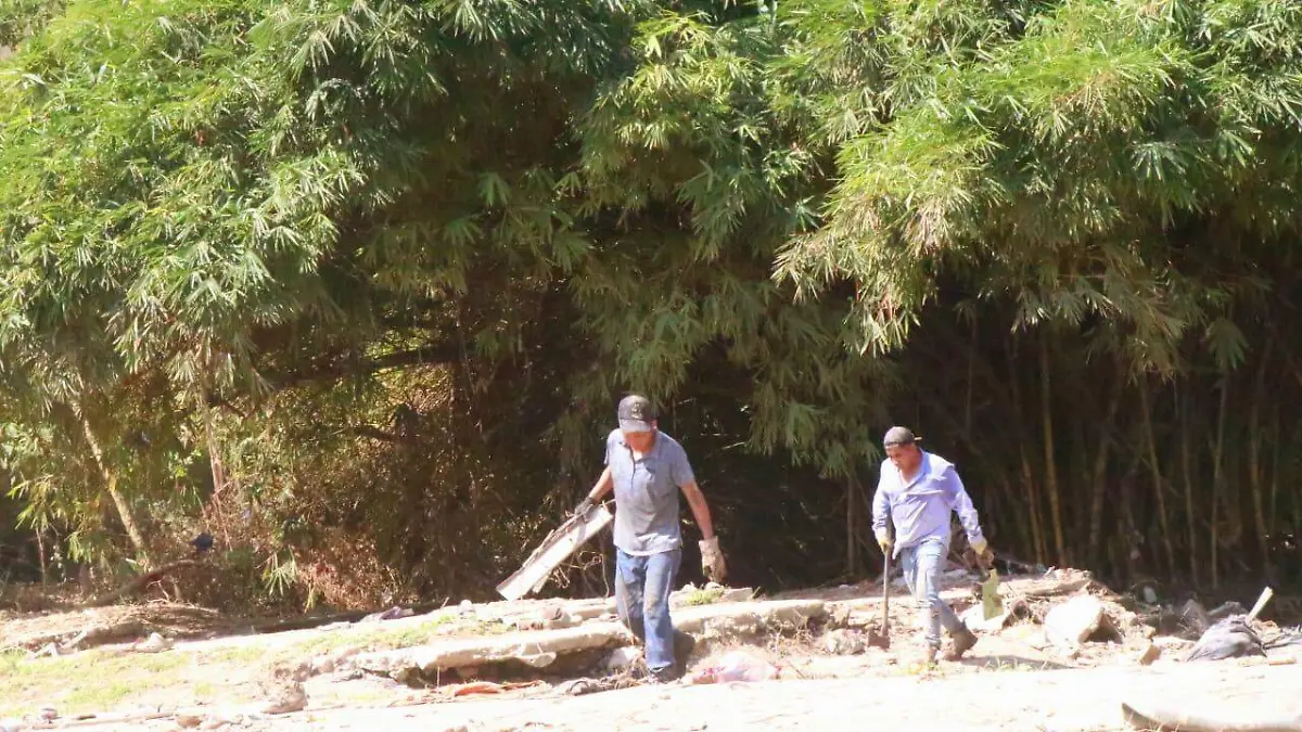 Camiones de volteo en Álamo y Poza Rica retiran lodo y escombro de colonias afectadas 