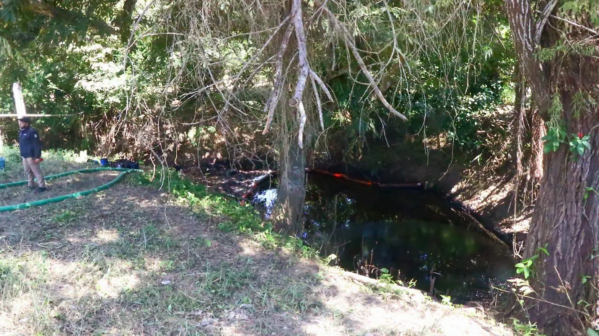 Derrame de hidrocarburo contamina arroyo y agricultura en el sur de Veracruz