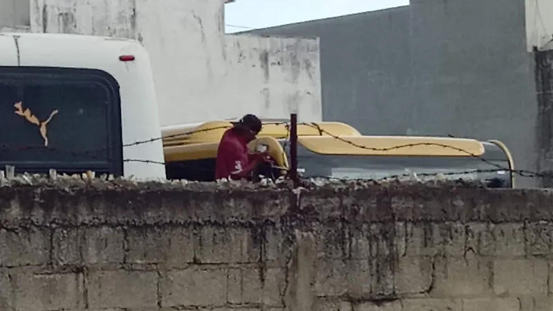 Taller donde reparan camiones Ulúa ubicado en la colinia las brisas al norte de la ciudad
