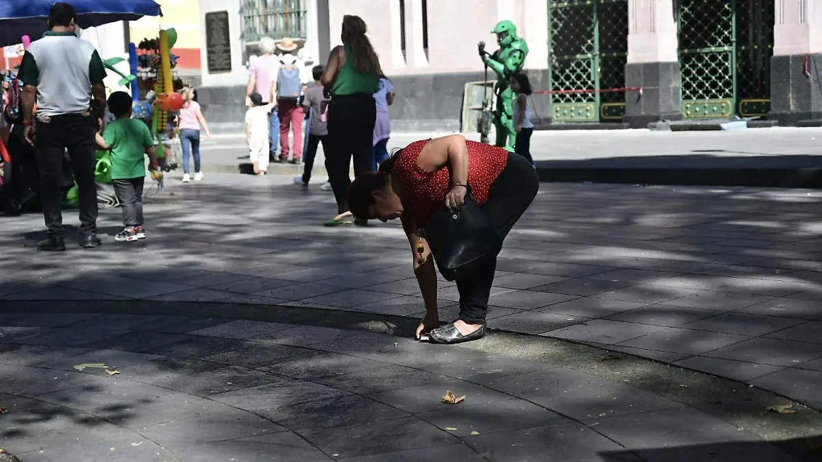 xalapeños caen en la broma de la cartera en el parque Juárez