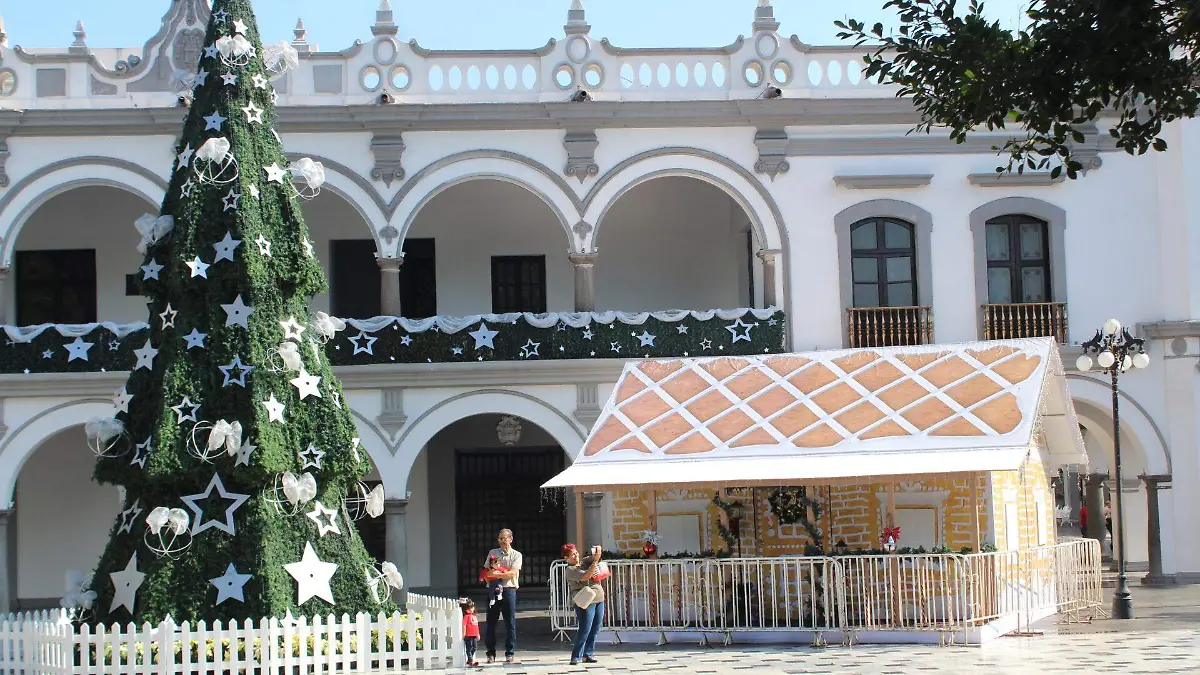 Anuncian pino gigante y casa de jengibre en el zócalo de Veracruz 2