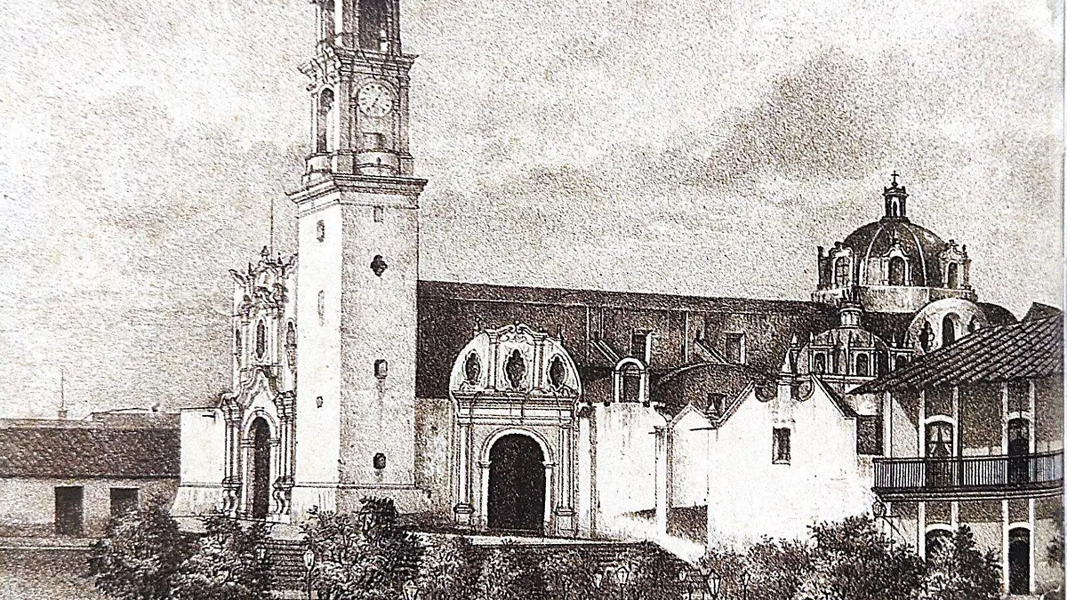 Litografía Catedral de Xalapa