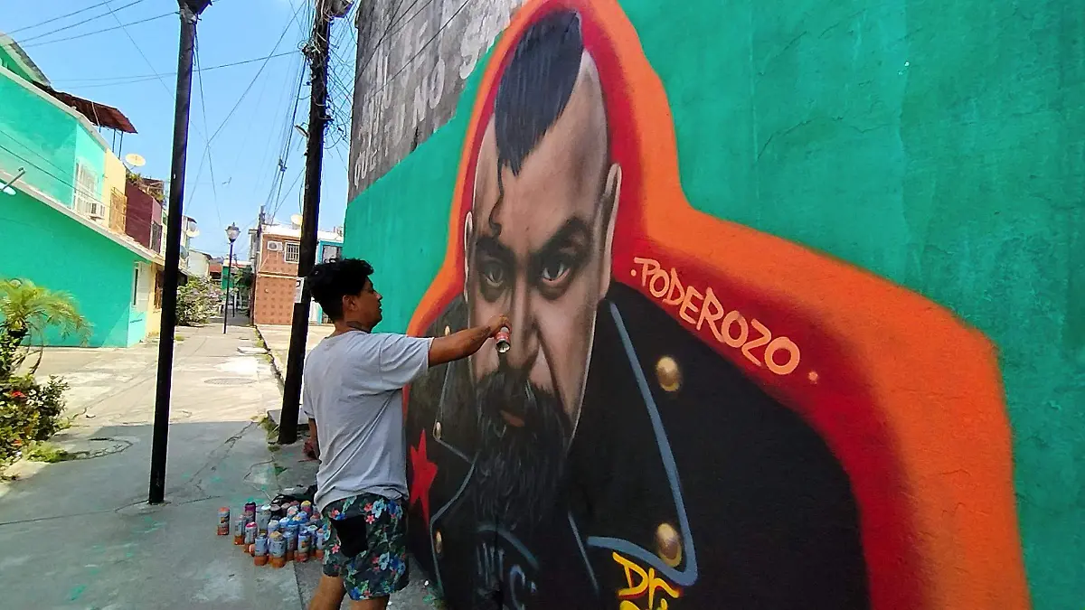 Poderozo dedican mural a líder de la banda Panteón Rococó en el Barrio de la Huaca 