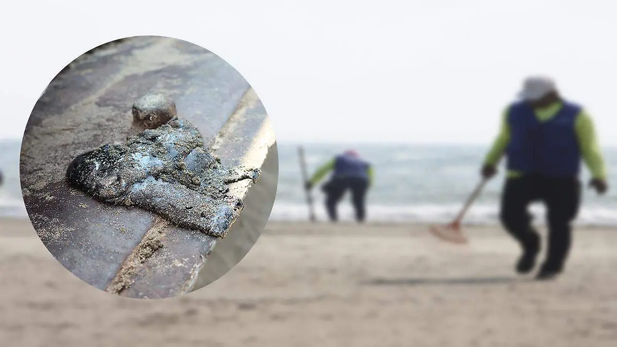 Hallazgo de chapopote en playas de Boca del Río