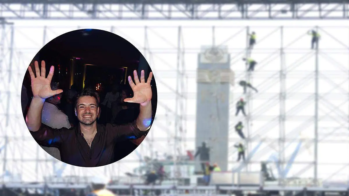 Instalación de gradas concierto de Martin Garrix